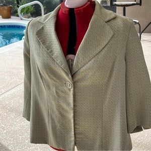 20W Lane Bryant gold metallic thread jacket with one button closure